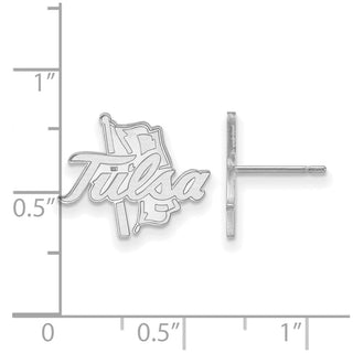 10k White Gold LogoArt University of Tulsa Small Post Earrings