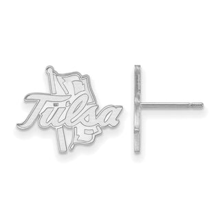 14k White Gold LogoArt University of Tulsa Small Post Earrings