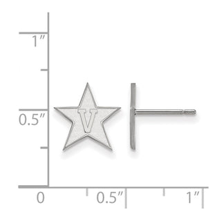 10k White Gold LogoArt Vanderbilt University Small Post Earrings