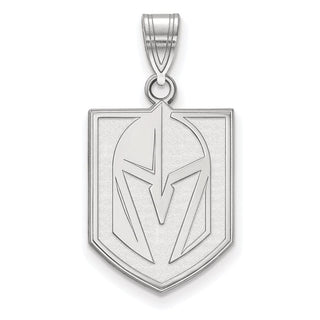 Sterling Silver Rhodium-plated NHL LogoArt NHL Vegas Golden Knights Large Pendant