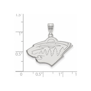 10k White Gold NHL LogoArt Minnesota Wild Large Pendant