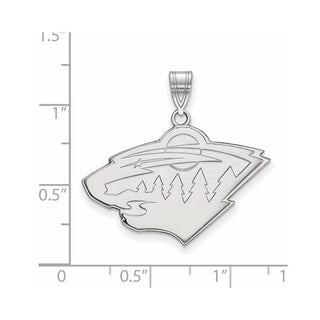 14k White Gold NHL LogoArt Minnesota Wild Large Pendant