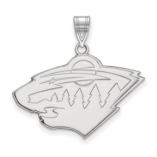 14k White Gold NHL LogoArt Minnesota Wild Large Pendant