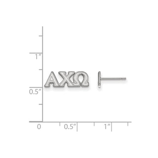Sterling Silver Rhodium-plated LogoArt Alpha Chi Omega Sorority Greek Letters Extra Small Post Earrings