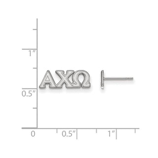 Sterling Silver Rhodium-plated LogoArt Alpha Chi Omega Sorority Greek Letters Extra Small Post Earrings