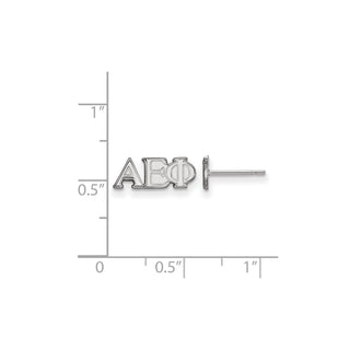 Sterling Silver Rhodium-plated LogoArt Alpha Epsilon Phi Sorority Greek Letters Extra Small Post Earrings