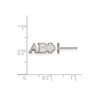 Sterling Silver Rhodium-plated LogoArt Alpha Epsilon Phi Sorority Greek Letters Extra Small Post Earrings