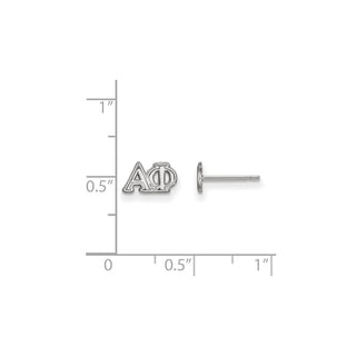 Sterling Silver Rhodium-plated LogoArt Alpha Phi Sorority Greek Letters Extra Small Post Earrings