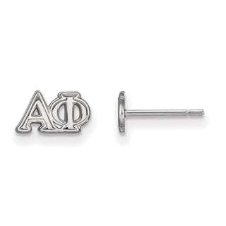 Sterling Silver Rhodium-plated LogoArt Alpha Phi Sorority Greek Letters Extra Small Post Earrings