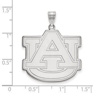 10k White Gold LogoArt Auburn University A-U Extra Large Pendant