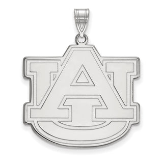 14k White Gold LogoArt Auburn University A-U Extra Large Pendant