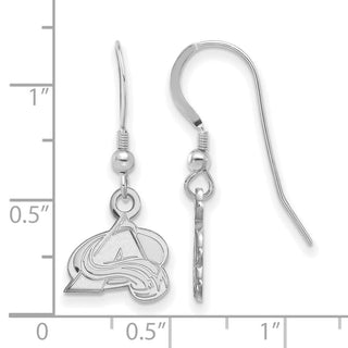 Sterling Silver Rhodium-plated NHL LogoArt Colorado Avalanche Letter A Extra Small Dangle Earrings