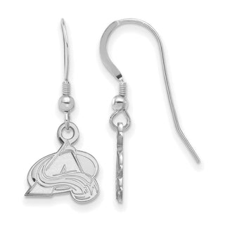 Sterling Silver Rhodium-plated NHL LogoArt Colorado Avalanche Letter A Extra Small Dangle Earrings