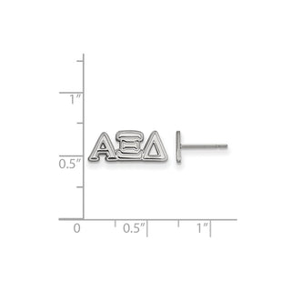 Sterling Silver Rhodium-plated LogoArt Alpha Xi Delta Sorority Greek Letters Extra Small Post Earrings