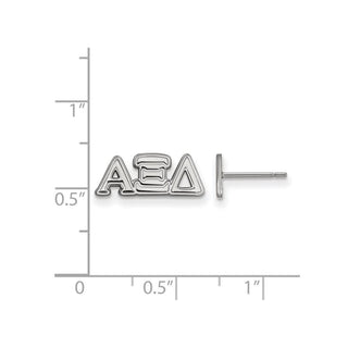 Sterling Silver Rhodium-plated LogoArt Alpha Xi Delta Sorority Greek Letters Extra Small Post Earrings