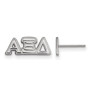 Sterling Silver Rhodium-plated LogoArt Alpha Xi Delta Sorority Greek Letters Extra Small Post Earrings