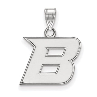 Sterling Silver Rhodium-plated LogoArt Boise State University Letter B Small Pendant