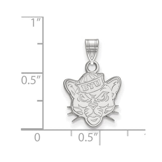 10k White Gold LogoArt Brigham Young University Cougar Small Pendant