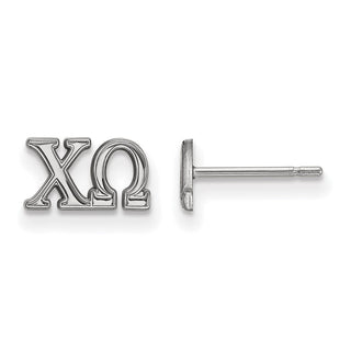 Sterling Silver Rhodium-plated LogoArt Chi Omega Sorority Greek Letters Extra Small Post Earrings