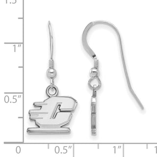 Sterling Silver Rhodium-plated LogoArt Central Michigan University Letter C Extra Small Dangle Wire Earrings