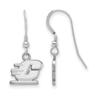 Sterling Silver Rhodium-plated LogoArt Central Michigan University Letter C Extra Small Dangle Wire Earrings
