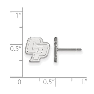Sterling Silver Rhodium-plated LogoArt California Polytechnic State University C-P Extra Small Post Earrings
