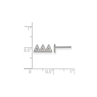 Sterling Silver Rhodium-plated LogoArt Delta Delta Delta Sorority Greek Letters Extra Small Post Earrings