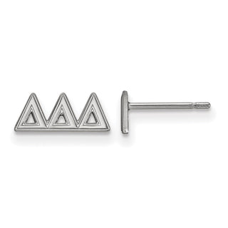 Sterling Silver Rhodium-plated LogoArt Delta Delta Delta Sorority Greek Letters Extra Small Post Earrings