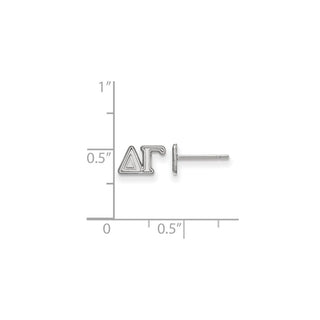 Sterling Silver Rhodium-plated LogoArt Delta Gamma Sorority Greek Letters Extra Small Post Earrings