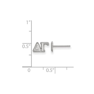 Sterling Silver Rhodium-plated LogoArt Delta Gamma Sorority Greek Letters Extra Small Post Earrings