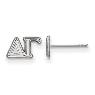 Sterling Silver Rhodium-plated LogoArt Delta Gamma Sorority Greek Letters Extra Small Post Earrings