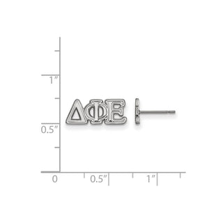 Sterling Silver Rhodium-plated LogoArt Delta Phi Epsilon Sorority Greek Letters Extra Small Post Earrings