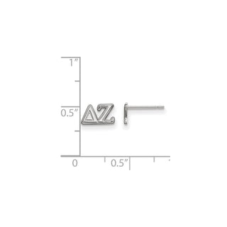 Sterling Silver Rhodium-plated LogoArt Delta Zeta Sorority Greek Letters Extra Small Post Earrings