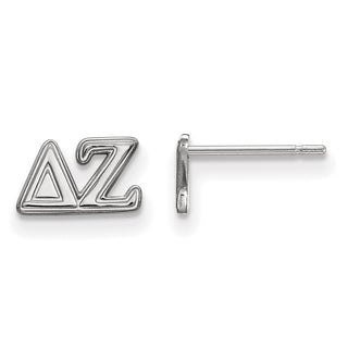 Sterling Silver Rhodium-plated LogoArt Delta Zeta Sorority Greek Letters Extra Small Post Earrings