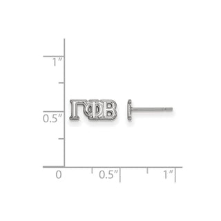 Sterling Silver Rhodium-plated LogoArt Gamma Phi Beta Sorority Greek Letters Extra Small Post Earrings