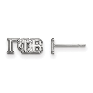 Sterling Silver Rhodium-plated LogoArt Gamma Phi Beta Sorority Greek Letters Extra Small Post Earrings