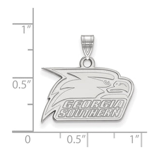 Sterling Silver Rhodium-plated LogoArt Georgia Southern University Eagle Small Pendant SS005GSU