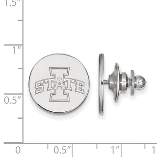 Sterling Silver Rhodium-plated LogoArt Iowa State University Lapel Pin