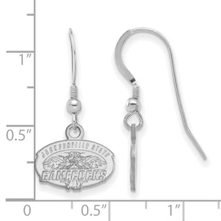 Sterling Silver Rhodium-plated LogoArt Jacksonville State University Extra Small Dangle Wire Earrings