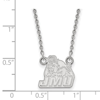 14k White Gold LogoArt James Madison University Small Pendant 18 inch Necklace