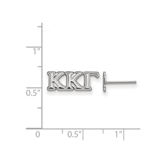 Sterling Silver Rhodium-plated LogoArt Kappa Kappa Gamma Sorority Greek Letters Extra Small Post Earrings