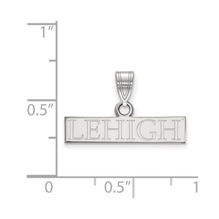 10k White Gold LogoArt Lehigh University Small Bar Pendant