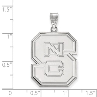 14k White Gold LogoArt North Carolina State University N-C-S Extra Large Pendant