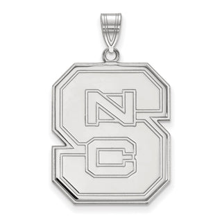14k White Gold LogoArt North Carolina State University N-C-S Extra Large Pendant