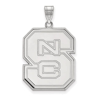 10k White Gold LogoArt North Carolina State University N-C-S Extra Large Pendant