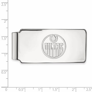 10k White Gold NHL LogoArt Edmonton Oilers Money Clip