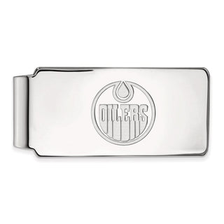 10k White Gold NHL LogoArt Edmonton Oilers Money Clip