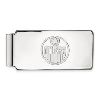 10k White Gold NHL LogoArt Edmonton Oilers Money Clip