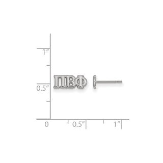 Sterling Silver Rhodium-plated LogoArt Pi Beta Phi Sorority Greek Letters Extra Small Post Earrings