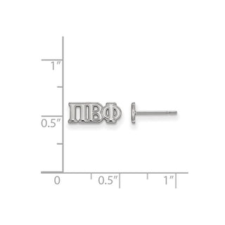 Sterling Silver Rhodium-plated LogoArt Pi Beta Phi Sorority Greek Letters Extra Small Post Earrings